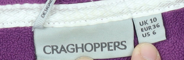 Craghoppers Women's Purple Striped Fleece Size UK 10