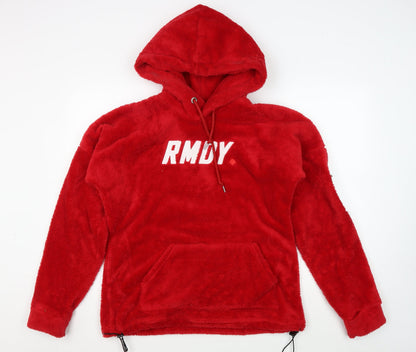 RMDY Men's Red Pullover Hoodie M Fleece Logo