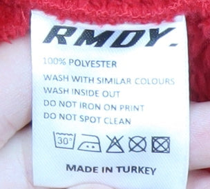 RMDY Men's Red Pullover Hoodie M Fleece Logo