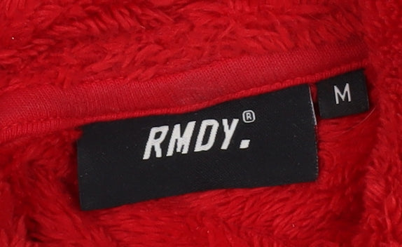 RMDY Men's Red Pullover Hoodie M Fleece Logo
