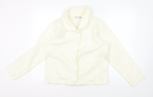 EWM Women's Ivory Jacket - Size S, Collared, Button