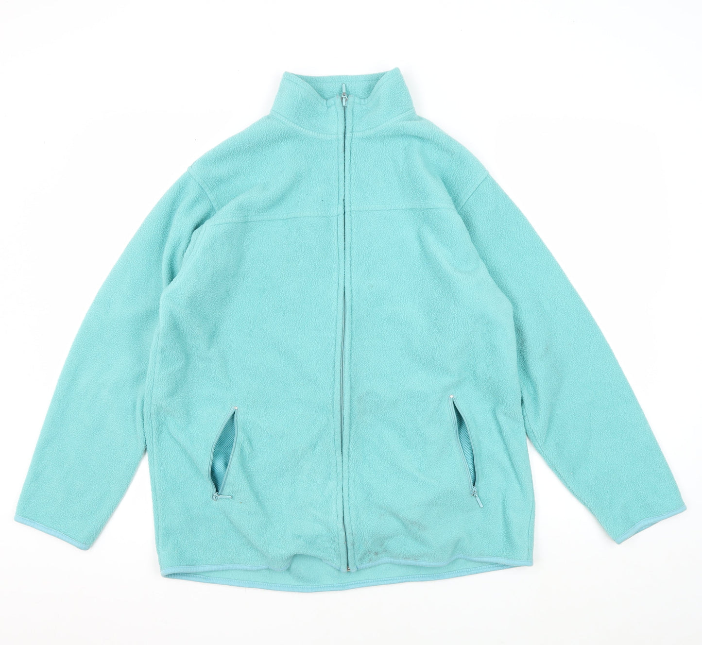EWM Women's Blue Fleece Jacket, M, Casual, Full Zip