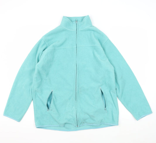 EWM Women's Blue Fleece Jacket, M, Casual, Full Zip