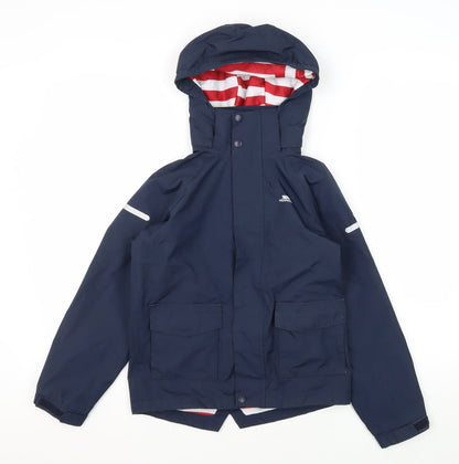 Trespass Girls Blue Waterproof Parka Jacket 7-8 Years