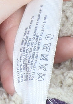 Fat Face Women's Purple Puffer Vest Size 14, Hooded Sleeveless