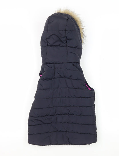 Tottenham Hotspur Girls Black Puffer Jacket, Hooded 2-3 years