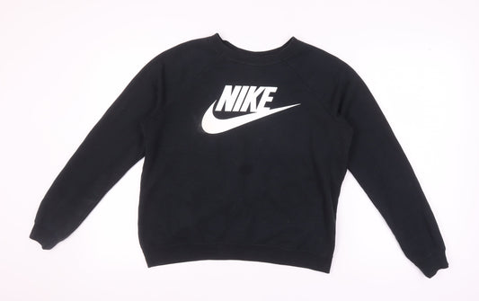 Nike Unisex Black M Pullover Logo Sweatshirt Casual