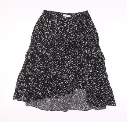 Oasis Women's Black Polka Dot Flare Midi Skirt