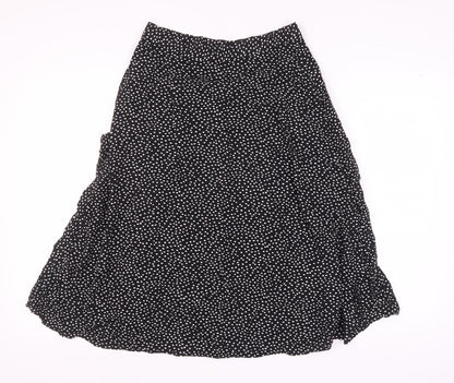 Oasis Women's Black Polka Dot Flare Midi Skirt