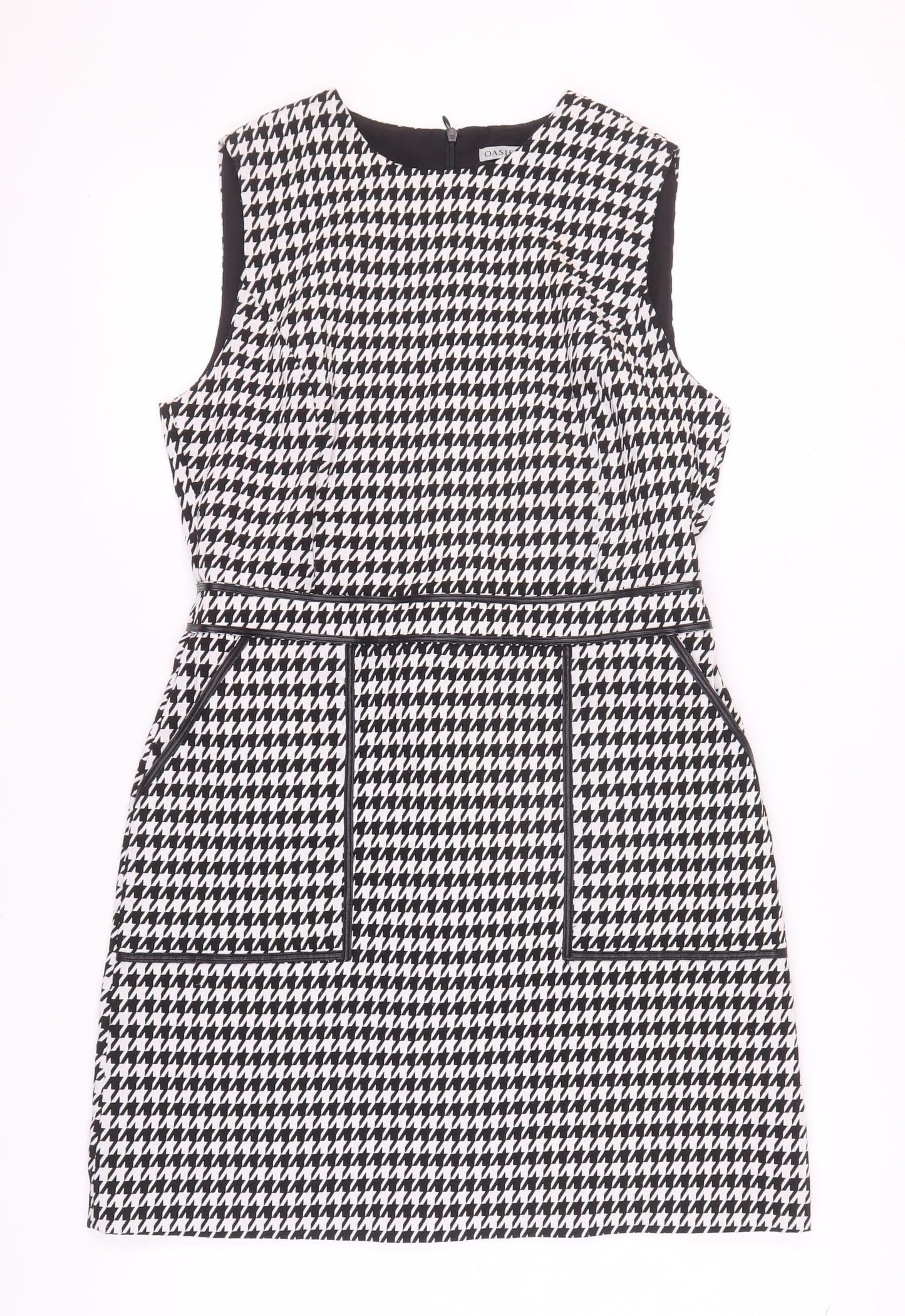 Oasis Women's Black & White Houndstooth Shift Dress