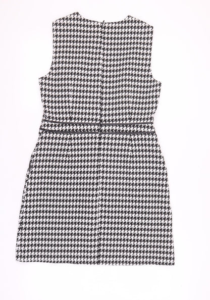Oasis Women's Black & White Houndstooth Shift Dress