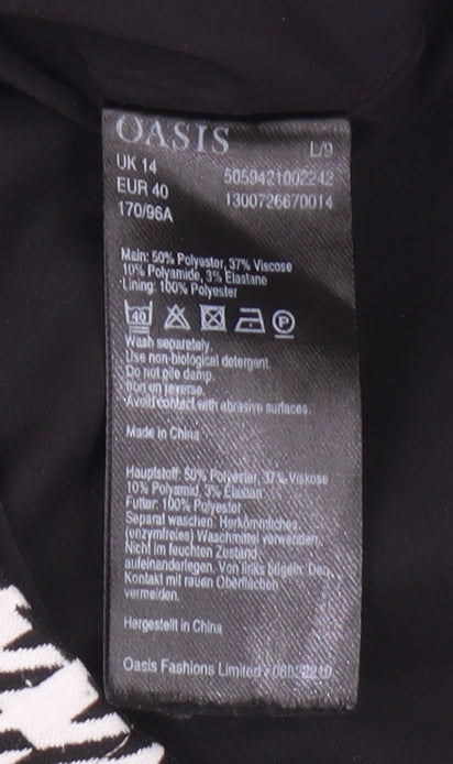 Oasis Women's Black & White Houndstooth Shift Dress