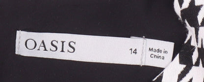 Oasis Women's Black & White Houndstooth Shift Dress