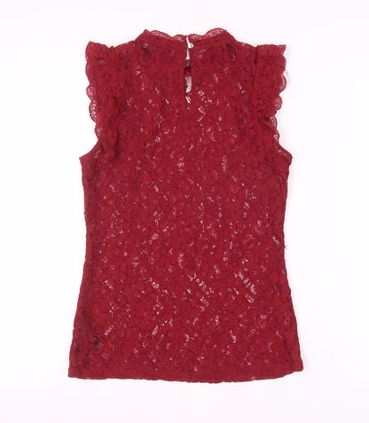 Womens UK Size S Oasis Red Camisole Blouse