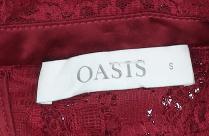 Womens UK Size S Oasis Red Camisole Blouse