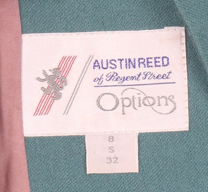 Austin Reed Women's Green Blazer UK 8 One-Button