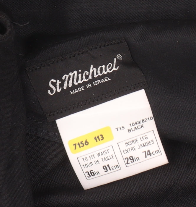 St Michael Men's Black Dress Pants Size 36