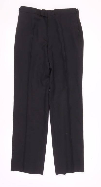 Mens UK Size 36 Daniel Prescott Regular Fit Dress Pants Black Trousers