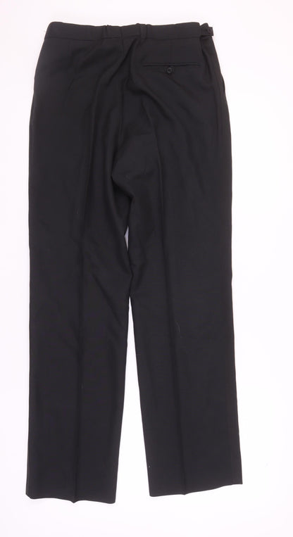 Mens UK Size 36 Daniel Prescott Regular Fit Dress Pants Black Trousers