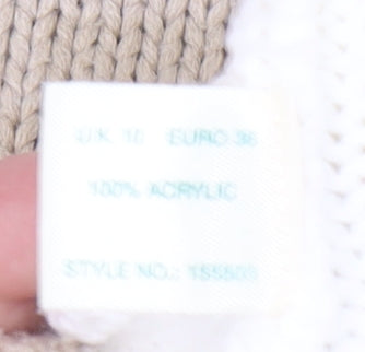 Womens UK Size 10 Kaliko Beige Pullover Jumper