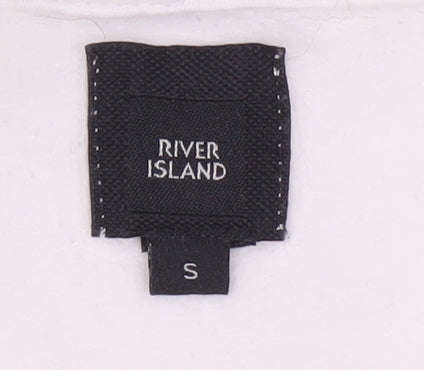 River Island Unisex White Hoodie - Size S