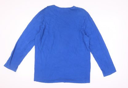 Livergy Men's Blue College Graphic Long Sleeve T-Shirt