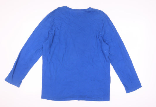 Livergy Men's Blue College Graphic Long Sleeve T-Shirt