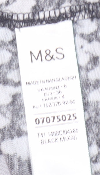 Womens UK Size S Marks and Spencer Black Basic T-Shirt