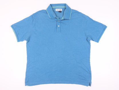 Peter Christian Men's Blue 2XL Short Sleeve Polo Shirt