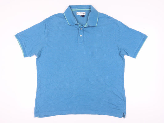 Peter Christian Men's Blue 2XL Short Sleeve Polo Shirt