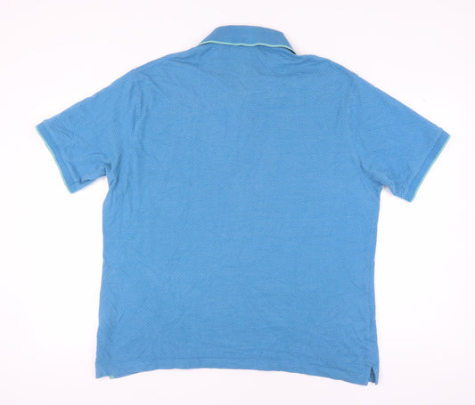 Peter Christian Men's Blue 2XL Short Sleeve Polo Shirt
