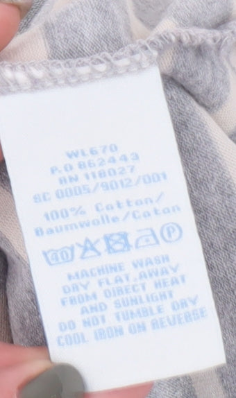 Boden Women's Grey Striped Boat Neck T-Shirt UK 8