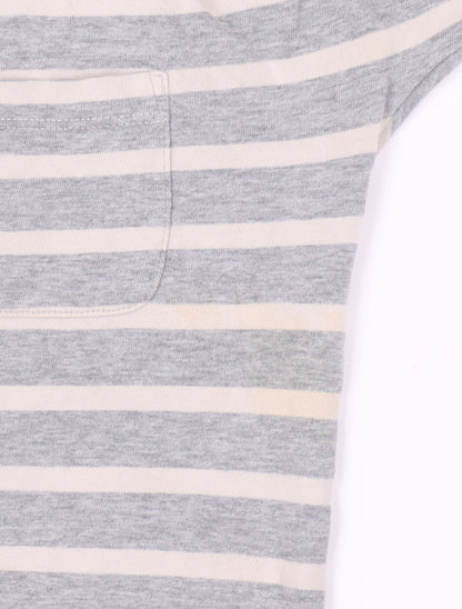 Boden Women's Grey Striped Boat Neck T-Shirt UK 8