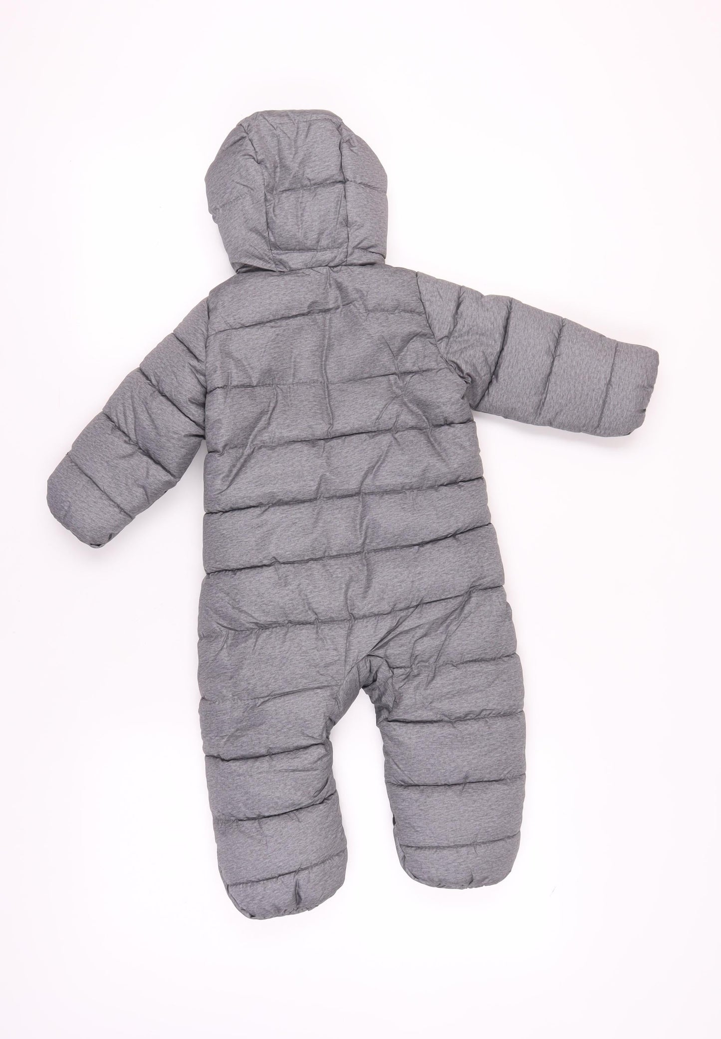 Lily & Dan Unisex Grey Snowsuit, 9-12 Months, Hooded Puffer Jacket