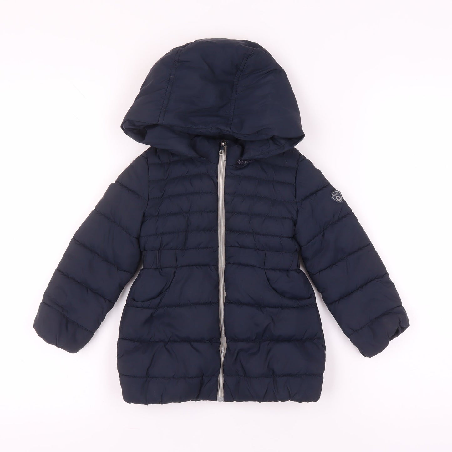 Mayoral Girls Blue Puffer Jacket, Size 4, Winter Hooded Coat