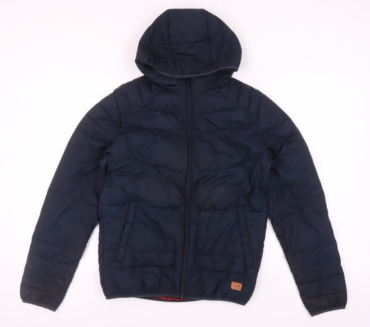 Mens UK Size S JACK & JONES Blue Puffer Jacket