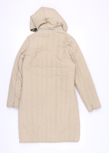 CAT Women's Beige Quilted Hooded Coat - XS
