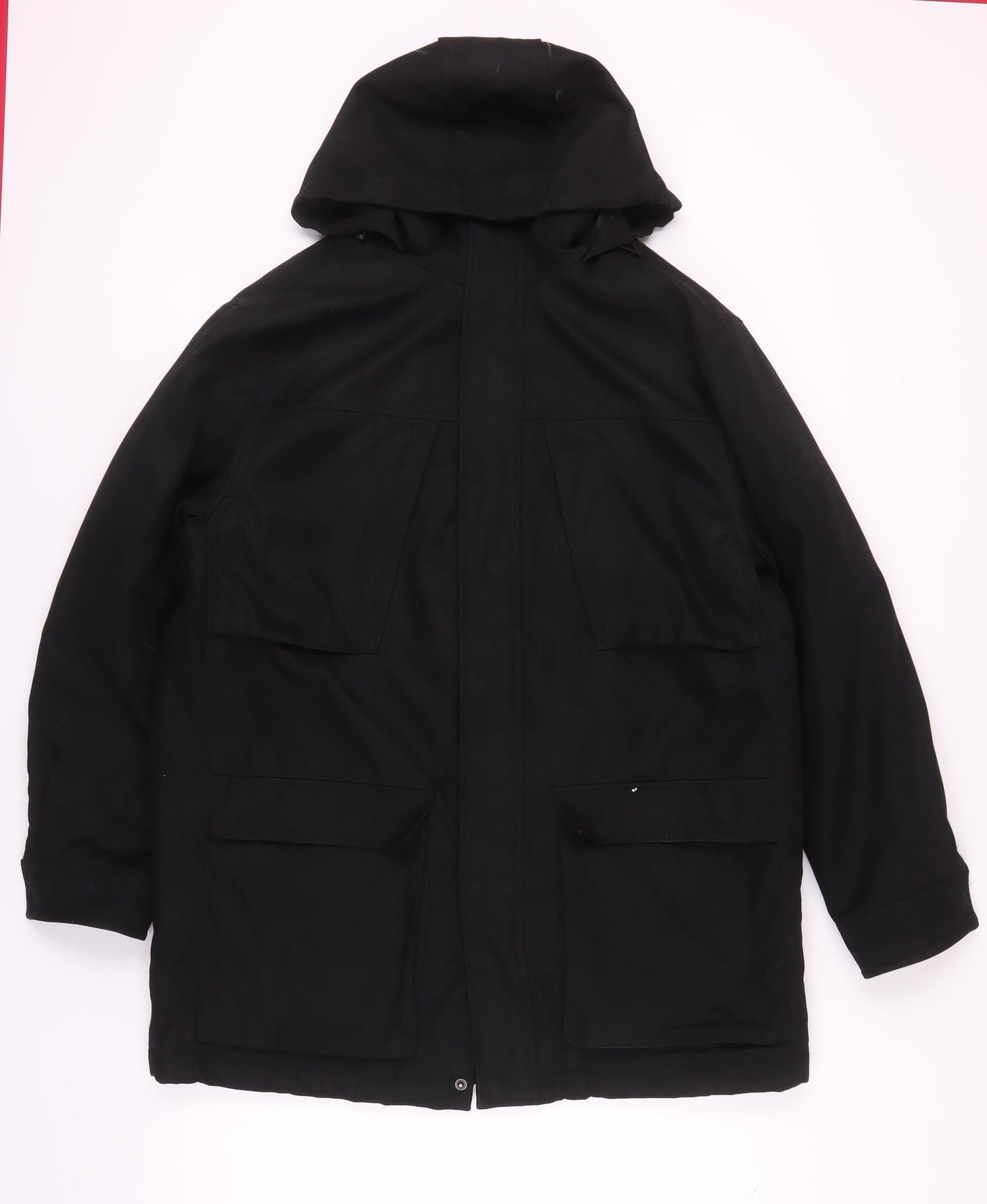 Mens UK Size L Debenhams Black Parka Coat