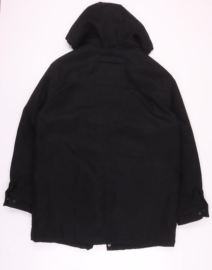 Mens UK Size L Debenhams Black Parka Coat