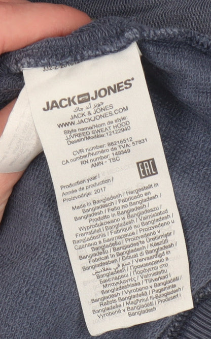 Mens UK Size XL JACK & JONES Blue Pullover Hoodie