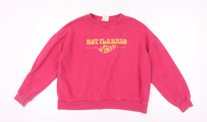 Womens UK Size M Pull&Bear Pink Pullover Sweatshirt