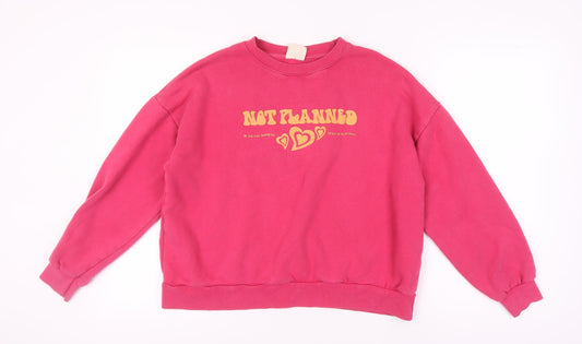 Womens UK Size M Pull&Bear Pink Pullover Sweatshirt