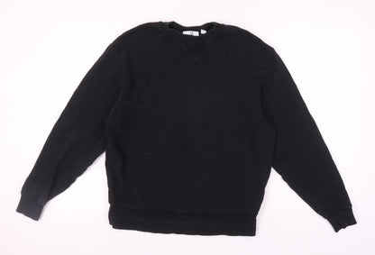 Collusion Unisex Black Crew Neck Sweatshirt S