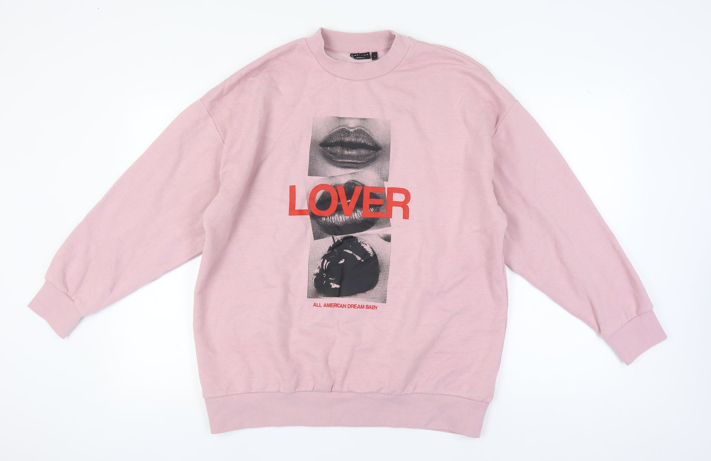 Womens UK Size S ASOS DESIGN Pink Pullover Sweatshirt