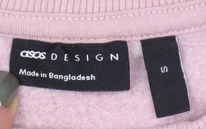 Womens UK Size S ASOS DESIGN Pink Pullover Sweatshirt