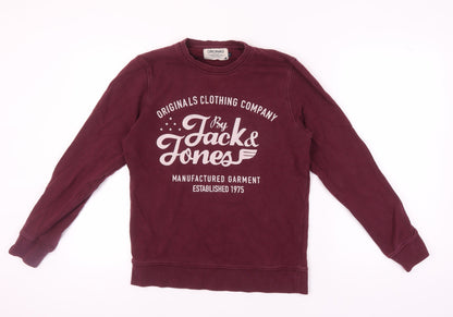 Mens UK Size S JACK & JONES Red Pullover Sweatshirt