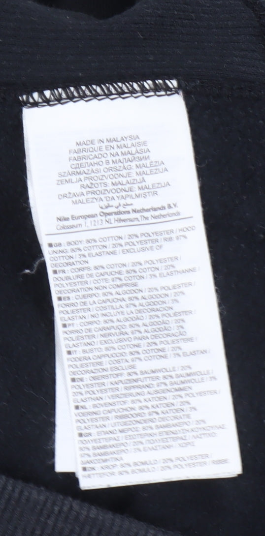 Nike Women Black Hoodie XL Full Zip Cotton