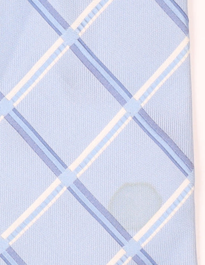 Mens Fellini Blue Plaids & Checks 100% Silk  Tie