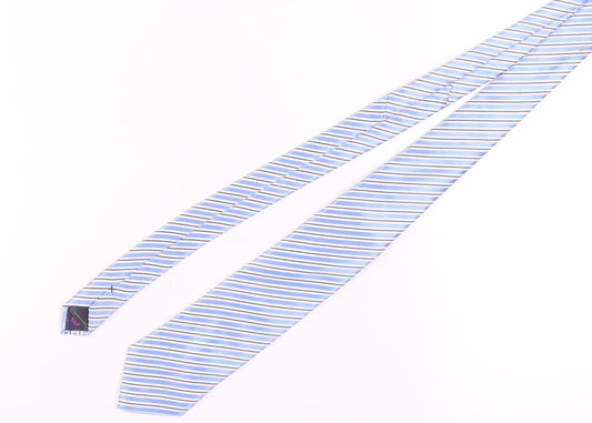 Jeff Banks Men's Blue Striped Silk Tie