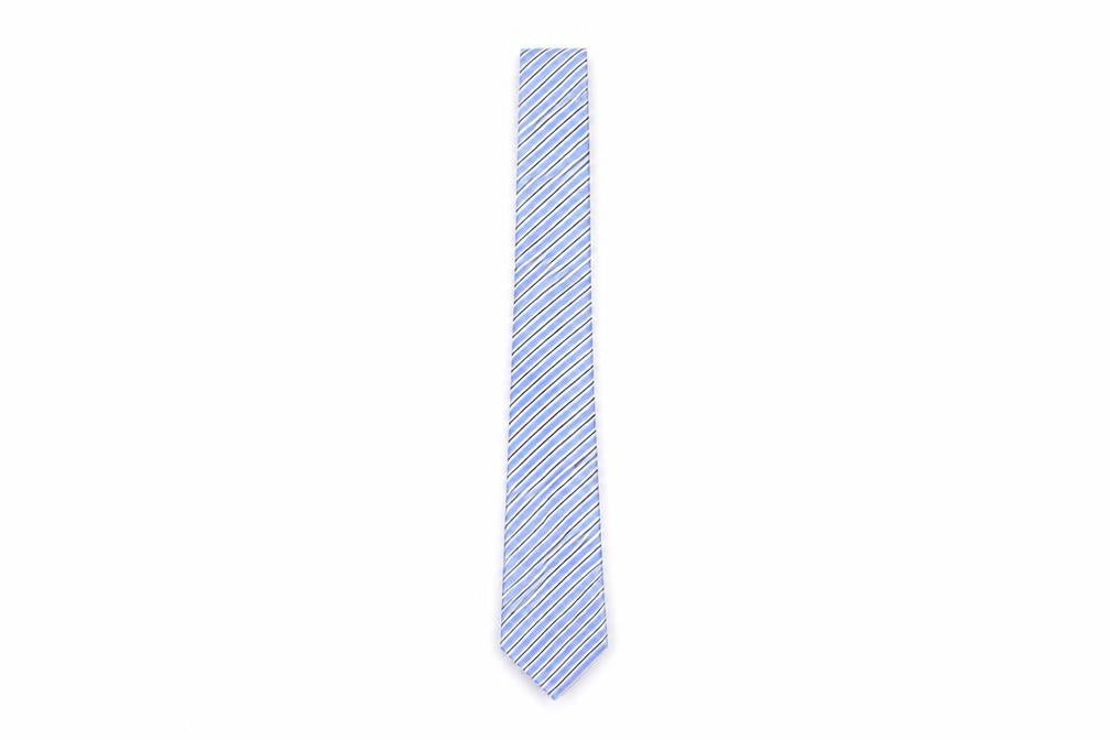 Mens Jeff Banks Blue Striped 100% Silk  Tie